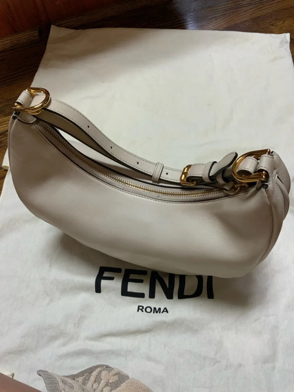 FENDI Fendigraphy Leather Hobo Bag